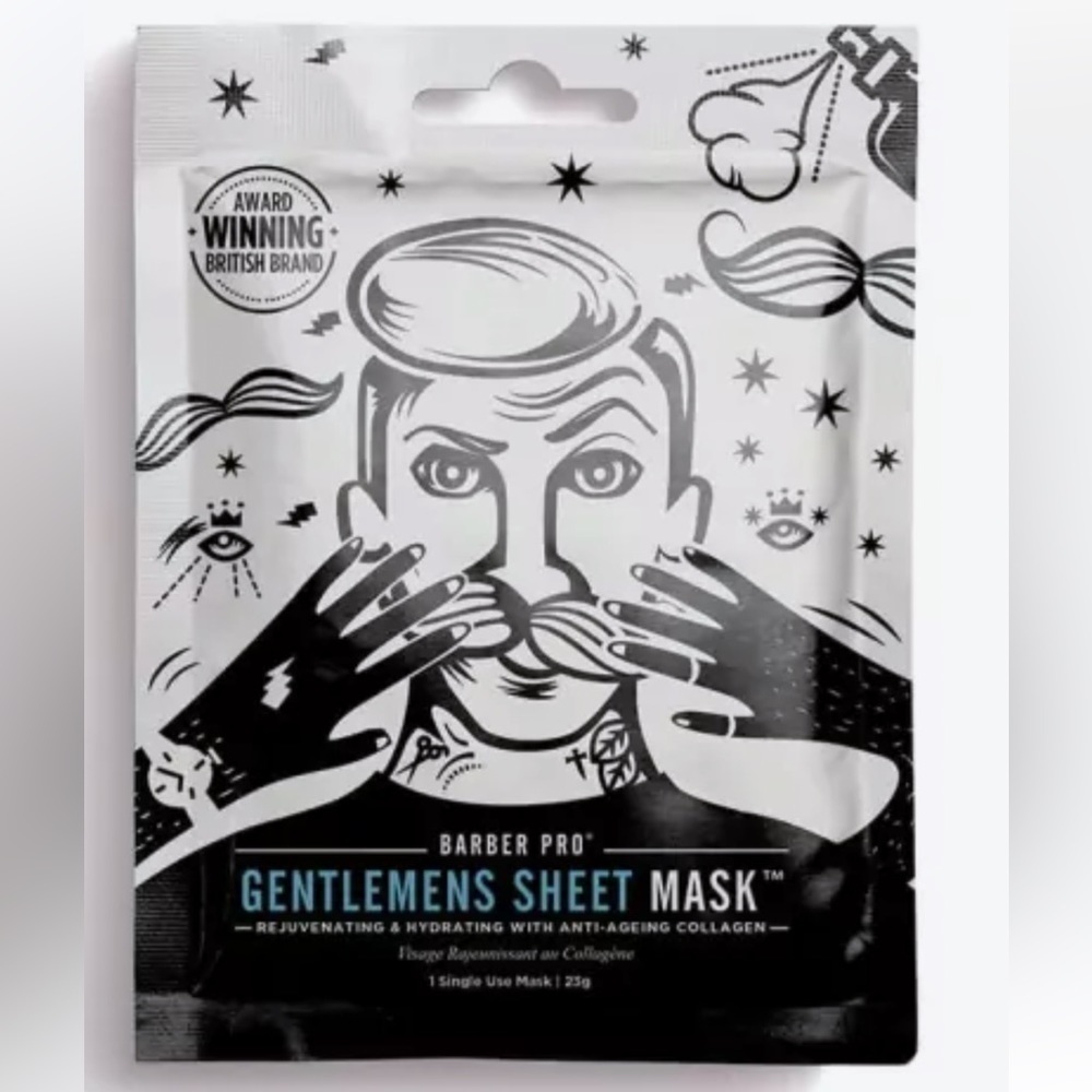 LOT OF 2 NEW SEALED BARBER PRO Face Mask Rejuvenating & Hydrating Collagen